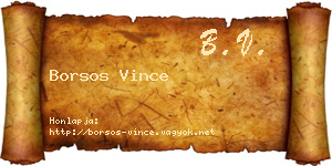 Borsos Vince névjegykártya